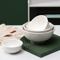 Retro Ceramic Bowl Set - Home Rice, Soup & Noodle Bowls, Featuring Classic Rooster Design & Solid Glaze Options, Microwave-Safe with Elevated Base for Heat Insulation